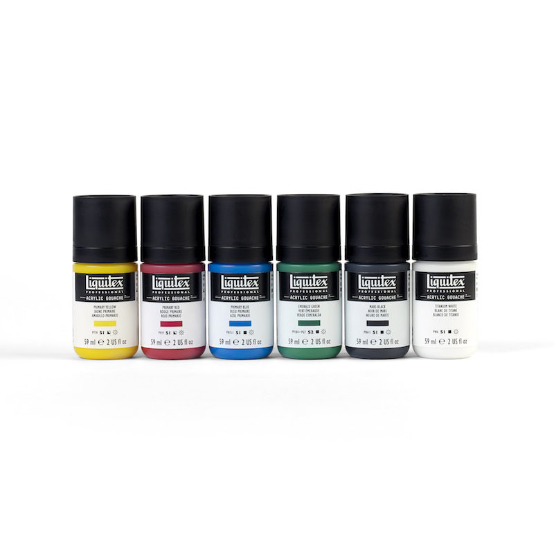 LQX ACRYLIC GOUACHE SET 6X59ML PRIMARIES CONTENTS 887452999911