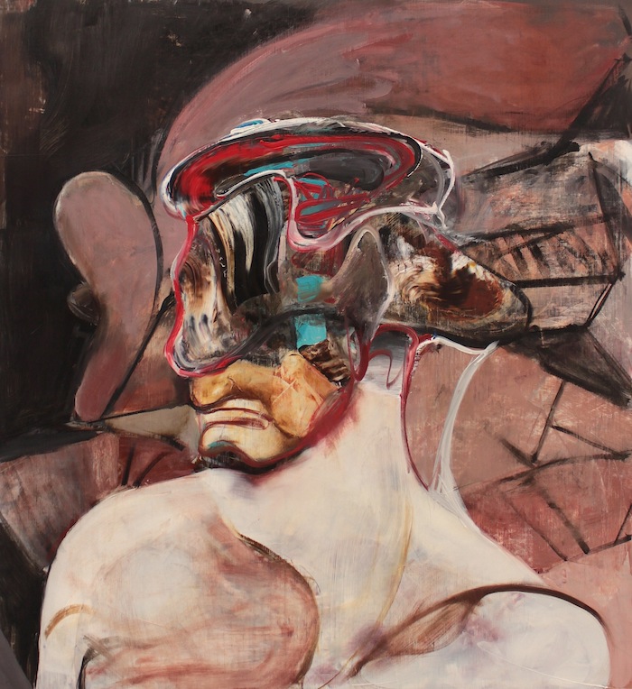 adrian ghenie SELFPORTRAIT WITH PICASSOESQUE BACKGROUND 80X74 CM OIL ON CANVAS 2020