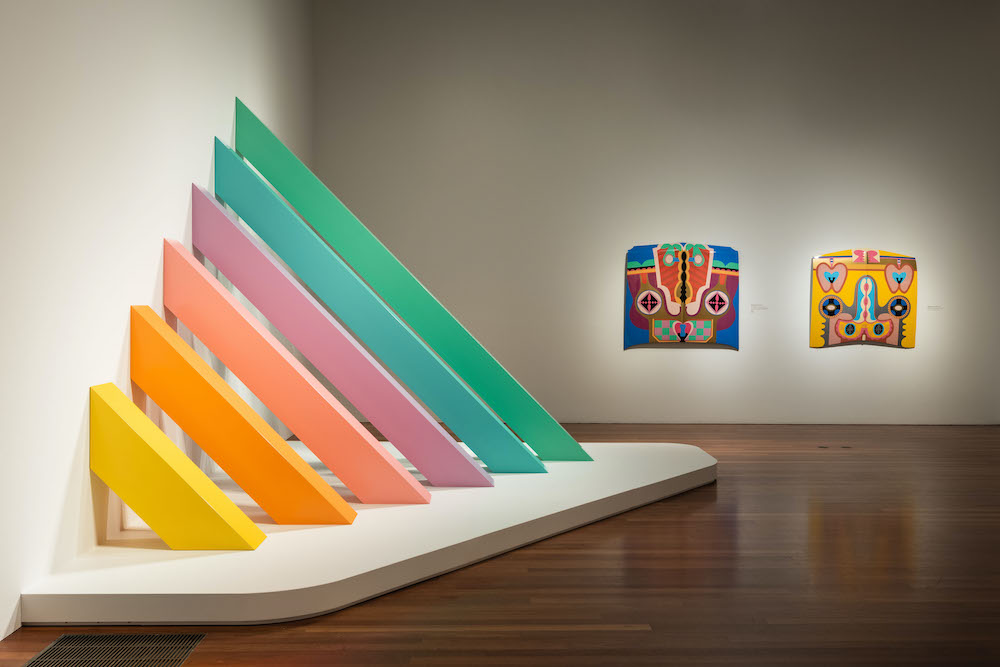 Installation view of Judy Chicago: A Retrospective at the de Young Museum. Photography by Gary Sexton  Image provided courtesy of the Fine Arts Museums of San Francisco