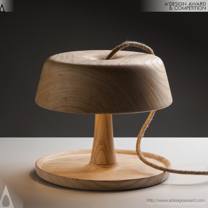 Wood Table Lamp by Magali Suchowolski