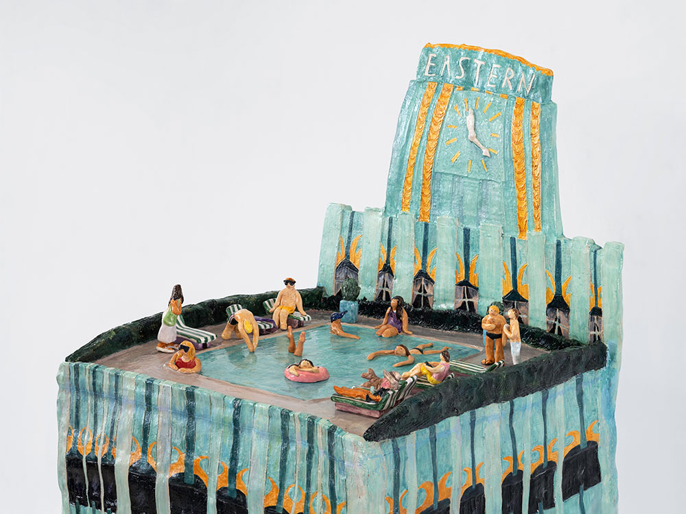 THE EASTERN BUILDING, Glazed ceramic stoneware, 54” x 30” x 30”, 2023