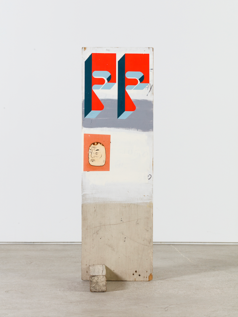 Untitled, 2023 Acrylic and gouache on panel with wooden stand 50 1/4 x 16 x 26 inches  Image courtesy of artist and Perrotin. 