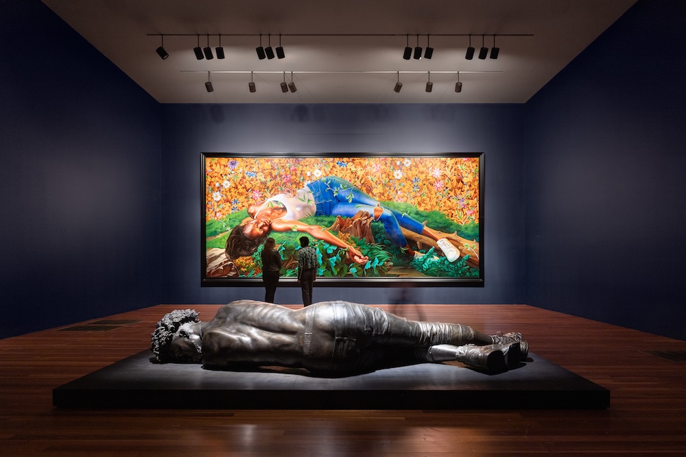 Installation view of Kehinde Wiley: An Archeology of Silence, de Young Museum, San Francisco, 2023. Photo by Gary Sexton. Courtesy of the Fine Arts Museums of San Francisco