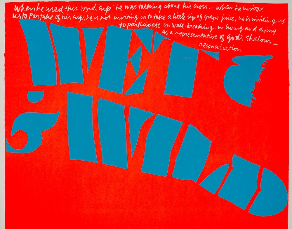  wet and wild, 1967, serigraph, 17 ¾ x 23 in., image courtesy of Corita Art Center, Los Angeles, corita.org 