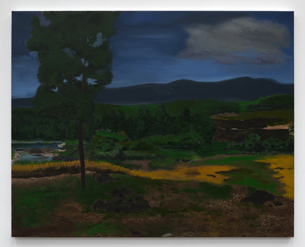 Bountiful Blue, 2025. Oil on linen, 48 × 60¼ in. (121.92 × 153.03 cm)