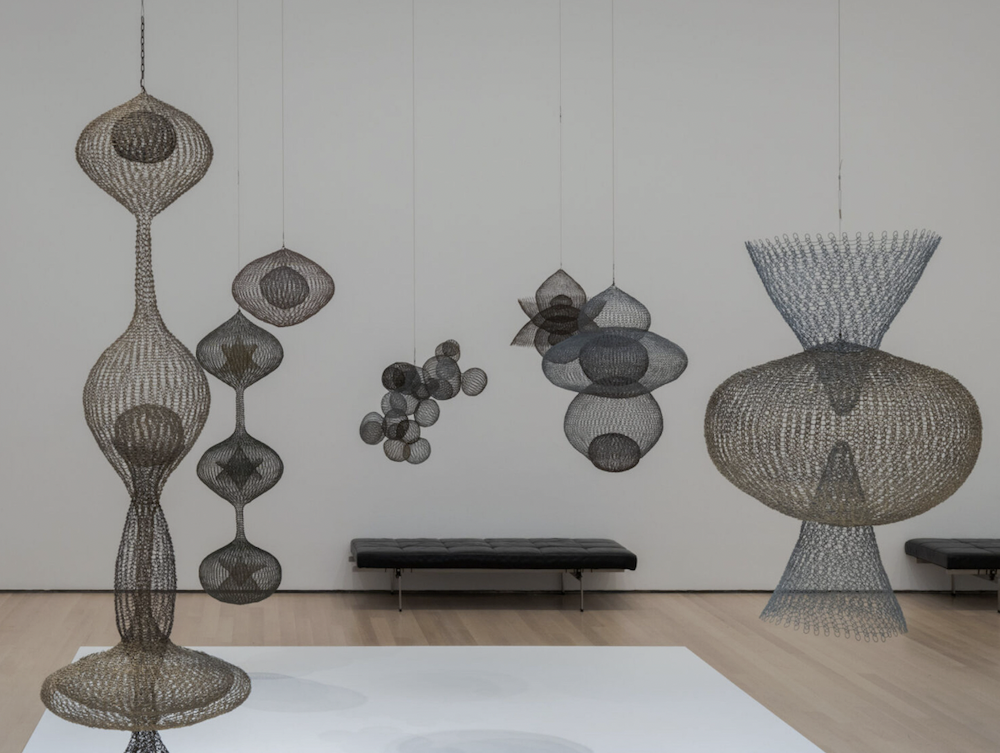 Installation view, Ruth Asawa: A Retrospective, The Museum of Modern Art, New York, 2025 © 2025 The Museum of Modern Art, New York. Photo by Jonathan Dorado. Artworks © 2025 Ruth Asawa Lanier, Inc.