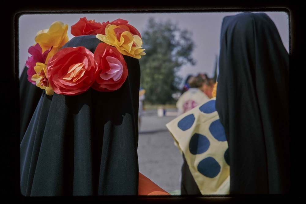 Mary’s Day attendees, Immaculate Heart College, 1966, 35 mm slide, Corita Slide Collection, Corita Art Center, corita.org
