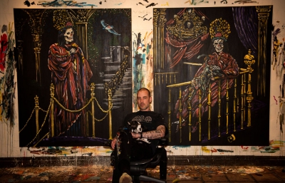 Wes Lang Brings "The Black Paintings" to Damien Hirst's Newport Street Gallery in London image